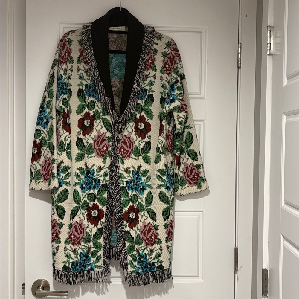 🎉RARE🎉 ANTHROPOLOGIE NWOT Aldomartins Floral Intarsia Cardigan Size L. - Picture 15 of 16
